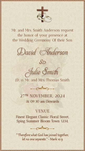 Christian Wedding Invitation Card