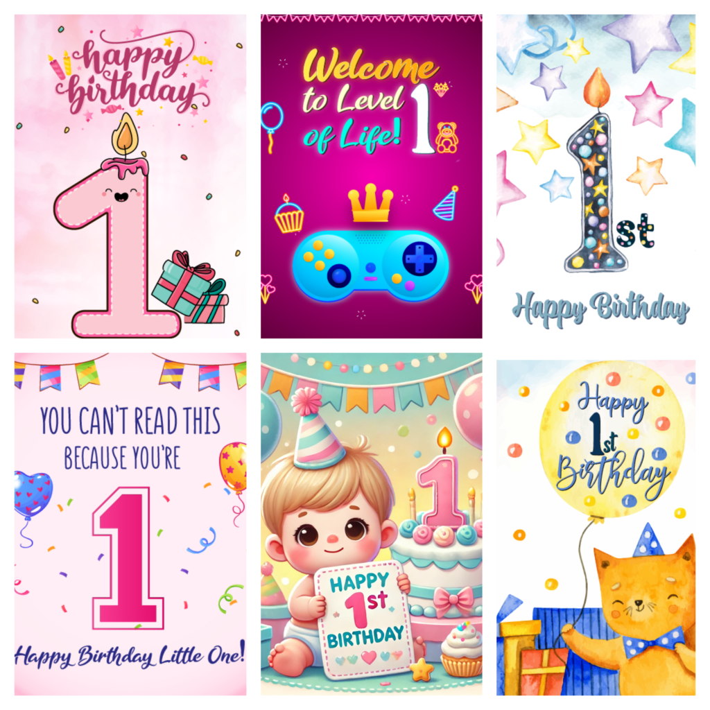 Theecards.com 1st Birthday Cards Collection 