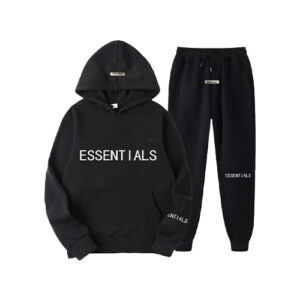 Black Essential Hooded Tracksuit