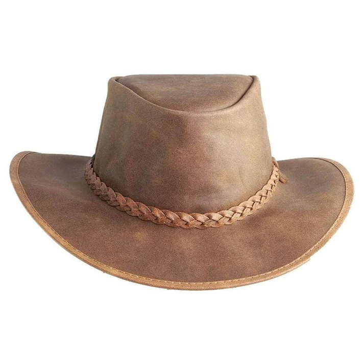 Embrace Adventure with the Crusher Men's Crushable Leather Outback Hat