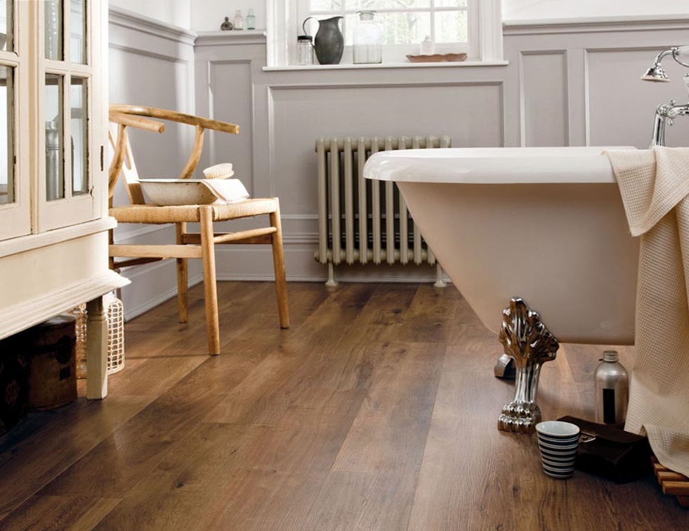 Is it possible to install a wooden floor in a bathroom?