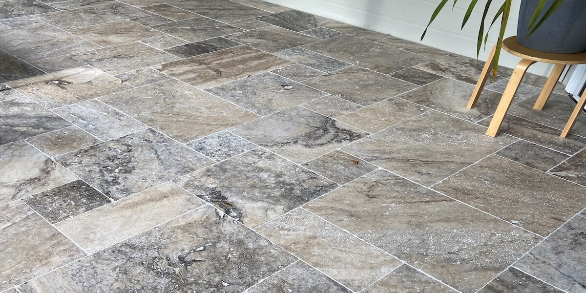 Silver Travertine French Pattern