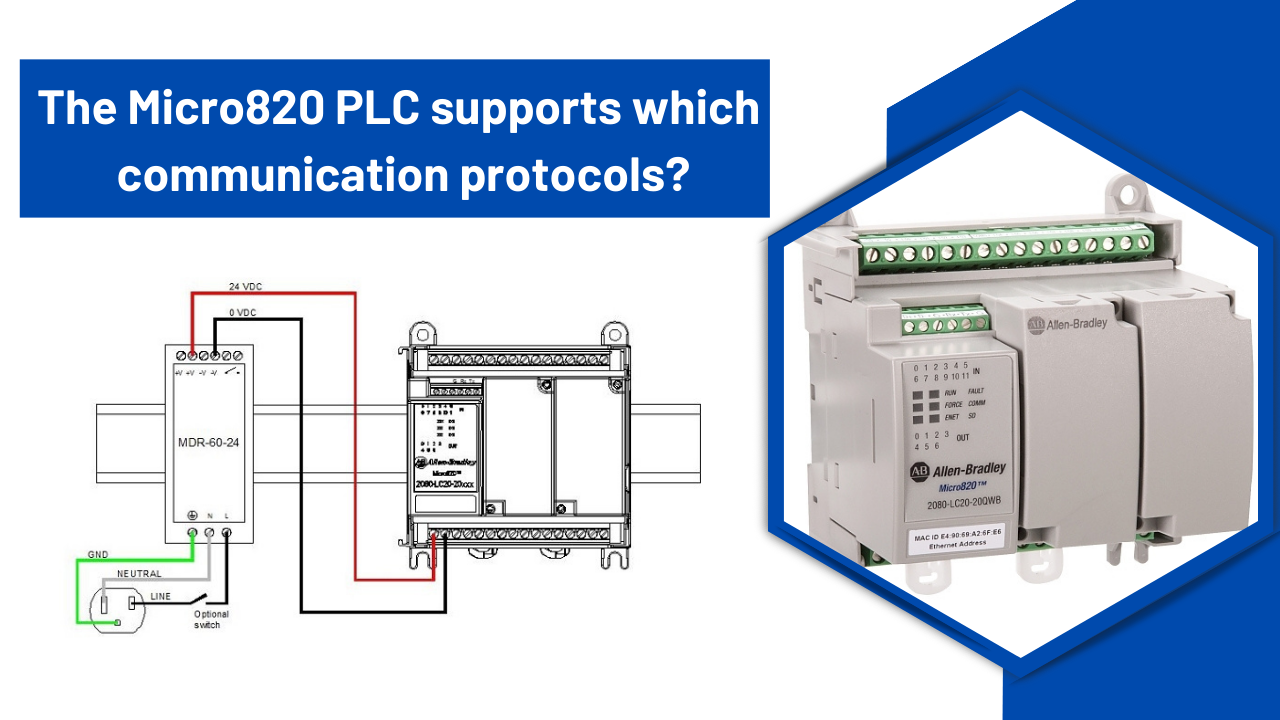 The Micro820 PLC supports which communication protocols?