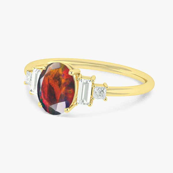 black opal wedding ring