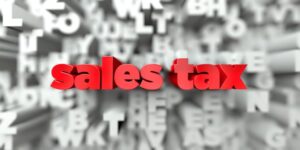 sales tax - 3D stock image of Red text on white background