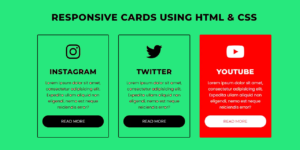 social media responsive card design